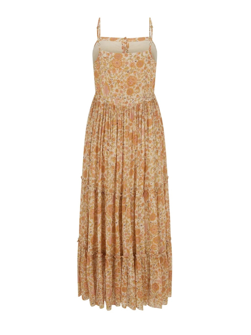 NWOT Spell & the gypsy Sunwashed Strappy Midi Dress brown/pink floral, XL. - Picture 12 of 12
